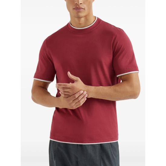 26SS 브루넬로 쿠치넬리 반팔 티셔츠 M0B137427 CLL16 RED - BRUNELLO CUCINELLI