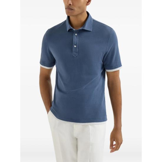 26SS 브루넬로 쿠치넬리 폴로 티셔츠 ME8543966 CBL48 BLUE - BRUNELLO CUCINELLI