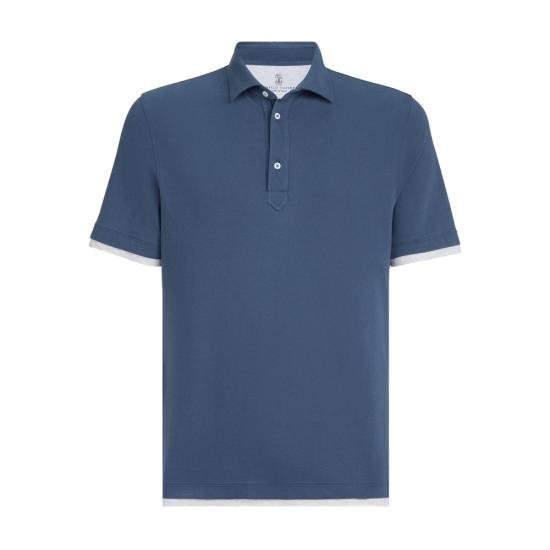 26SS 브루넬로 쿠치넬리 폴로 티셔츠 ME8543966 CBL48 BLUE
