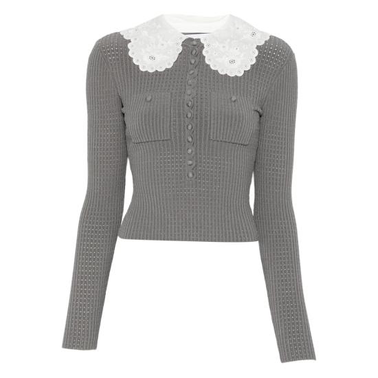 26SS 셀프 포트레이트 긴팔 티셔츠 RS26 106TA GR GREY