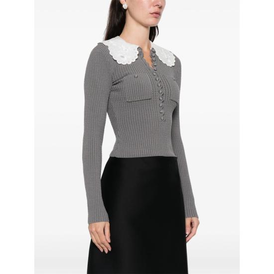 26SS 셀프 포트레이트 긴팔 티셔츠 RS26 106TA GR GREY - SELF PORTRAIT