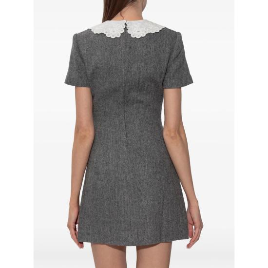 26SS 셀프 포트레이트 헤링본 칼라 미니 드레스 RS26 038SA GR GREY - SELF PORTRAIT