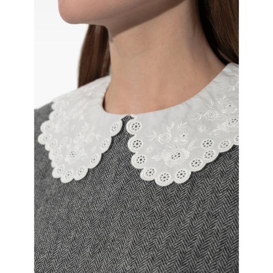 26SS 셀프 포트레이트 헤링본 칼라 미니 드레스 RS26 038SA GR GREY - SELF PORTRAIT