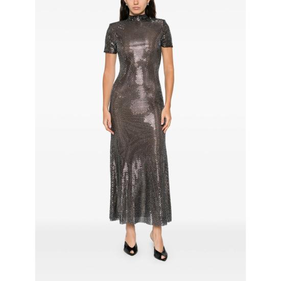 26SS 셀프 포트레이트 롱 원피스 RS26 051M GR GREY BLACK - SELF PORTRAIT