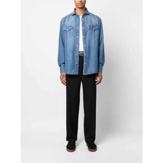 25FW 브루넬로 쿠치넬리 셔츠 MH1924008 CCF66 BLUE - BRUNELLO CUCINELLI