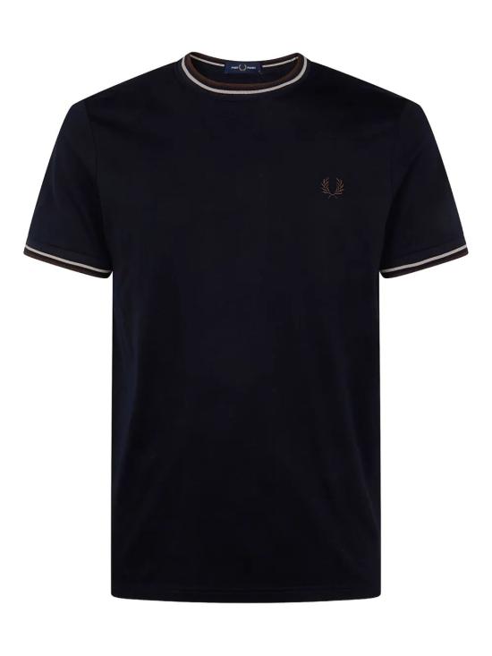25FW 프레드페리 반팔 티셔츠 FP M1588V 56 52A NAVY WOAT BNTOB - FRED PERRY