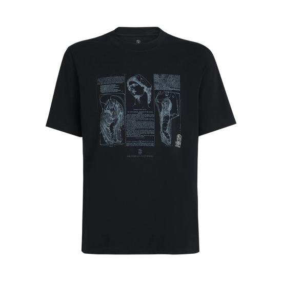 26SS 브루넬로 쿠치넬리 반팔 티셔츠 M0B138517 CKP88 Black