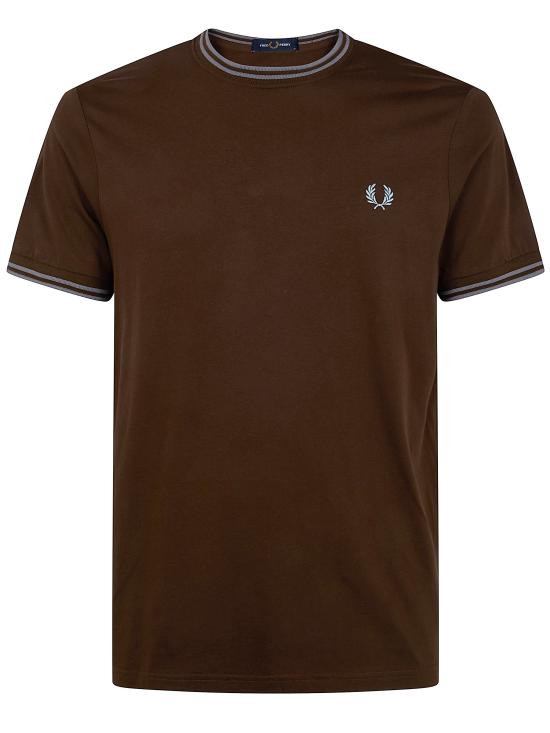 25FW 프레드페리 반팔 티셔츠 FP M1588V 56 49A BRNTTBCC STKPRTB