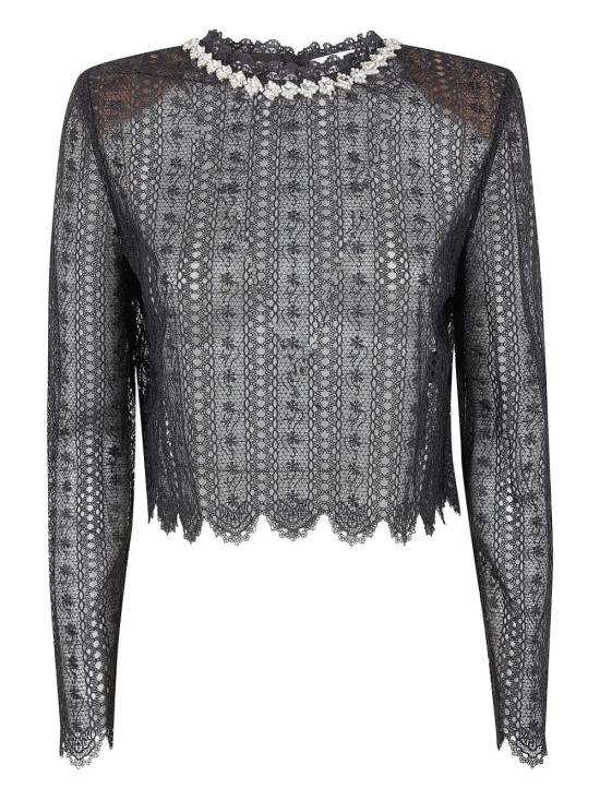 26SS 셀프 포트레이트 긴팔 티셔츠 RS26 172T BLACK - SELF PORTRAIT