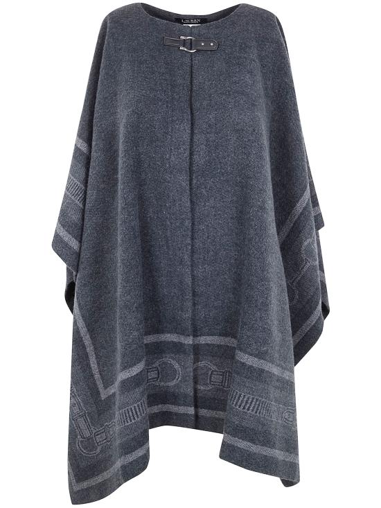 25FW 랄프 로렌 BLTNG 자카드 울 블렌드 판초  454960134 004 BLACK