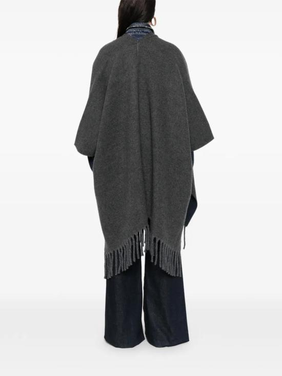 25FW 브루넬로 쿠치넬리 울 캐시미어 더블 니트 판초 MSCDAGP42 CLR73 PIOMBO BLU - BRUNELLO CUCINELLI