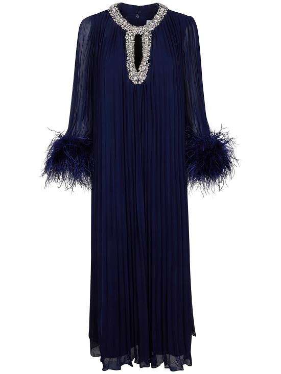 26SS 셀프 포트레이트 미디 원피스 RS26 510M NAVY