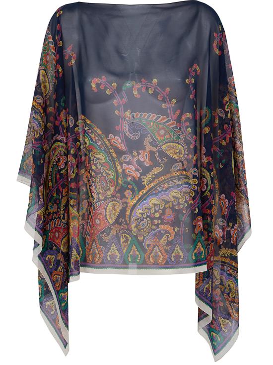 26SS 에트로 케이프 WRJA0027 AKG22 X0883 PRINT BLACK MULTICOLOR - ETRO