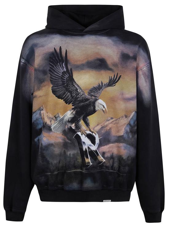 26SS 리프레젠트 후드 티셔츠 MLM100762 STAINED BLACK - REPRESENT