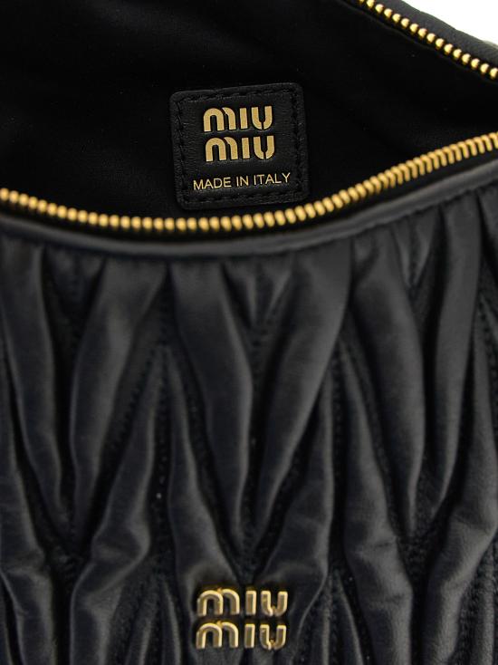 25FW 미우미우 클러치/파우치 5NE026AFPPF0002 Black - MIU MIU