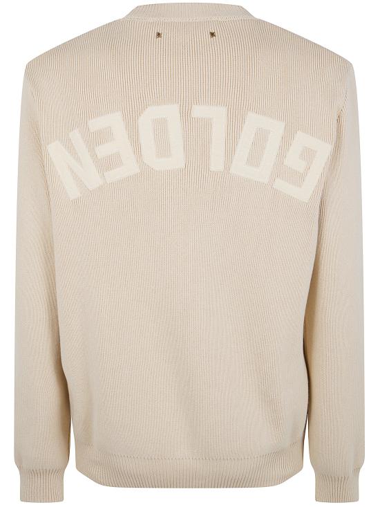 26SS 골든구스 Golden 레터링 밀리터리 크루넥 스웨터 GMP00841 P001972 55550 55550 TRAVERTINE - GOLDEN GOOSE