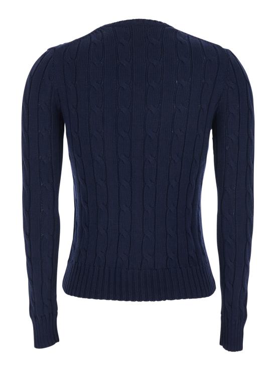 26SS 폴로 랄프로렌 포니 로고 피마코튼 케이블 니트 스웨터 211971869008 Blu - POLO RALPH LAUREN