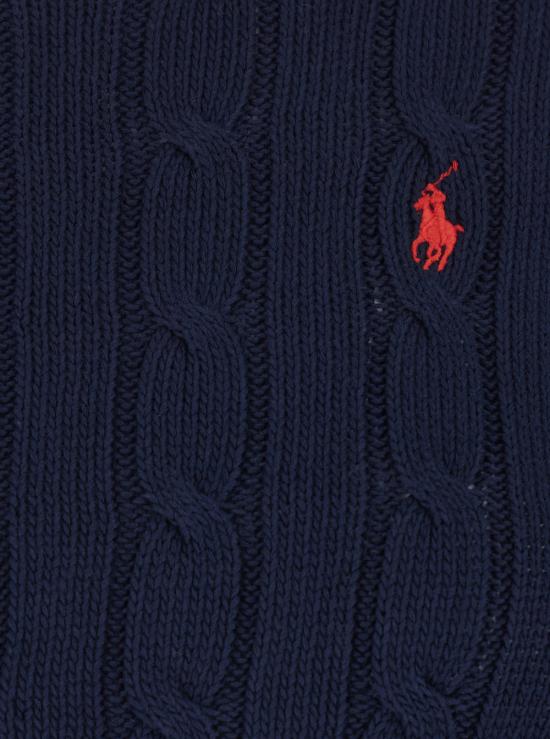 26SS 폴로 랄프로렌 포니 로고 피마코튼 케이블 니트 스웨터 211971869008 Blu - POLO RALPH LAUREN