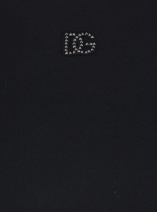 26SS 돌체앤가바나 DG 자수 & 라인스톤 저지 티셔츠 F8V42ZGDDL7N0000 Black - DOLCE & GABBANA