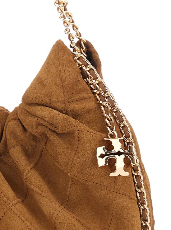 26SS 토리버치 플레밍 스웨이드 미니 체인 호보백 166066200 Brown - TORY BURCH