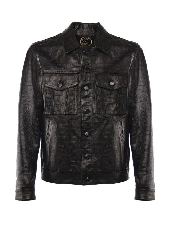 26SS 줄리아노 갈리아노 가죽 자켓 JULIUS CAESAR COCCONERO Black