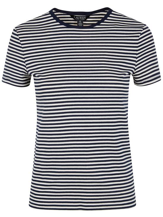 26SS 랄프 로렌 반팔 티셔츠 200P03721002 LAUREN NAVY MASCARPONE CREAM