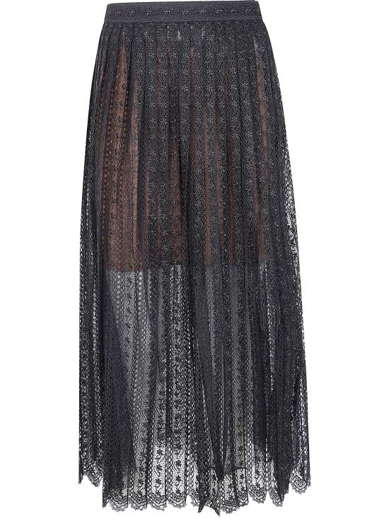 26SS 셀프 포트레이트 미디 스커트 RS26 172MSK BLACK