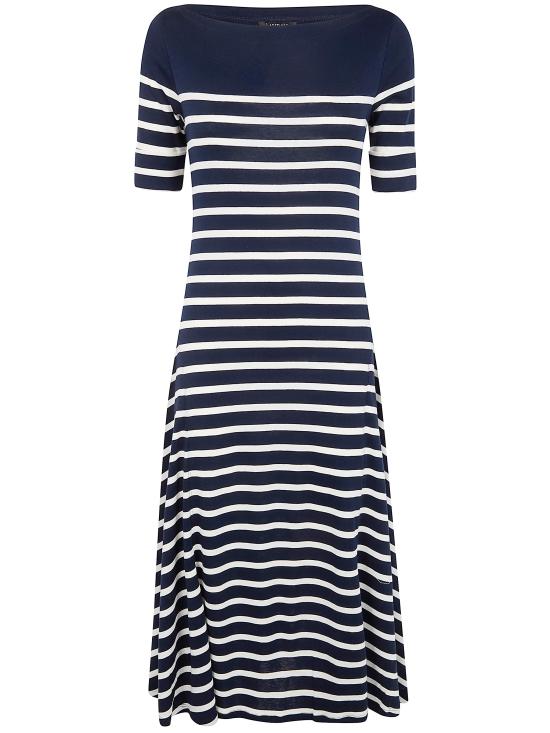 26SS 랄프 로렌 미디 원피스 200P03739001 LAUREN NAVY MASCARPONE CREAM