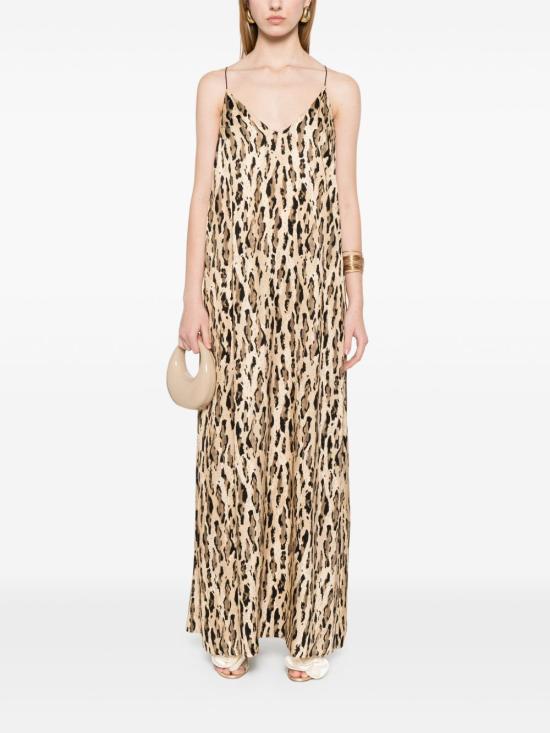 25SS 더 니나 스튜디오 미디 원피스 ATHENADRESS PRINTEDSATINLEOPARD1 Brown - THE NINA STUDIO