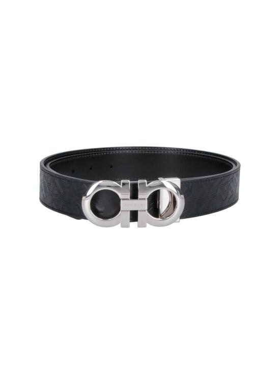 26SS 살바토레 페라가모 가죽 벨트 724127 111 Black
