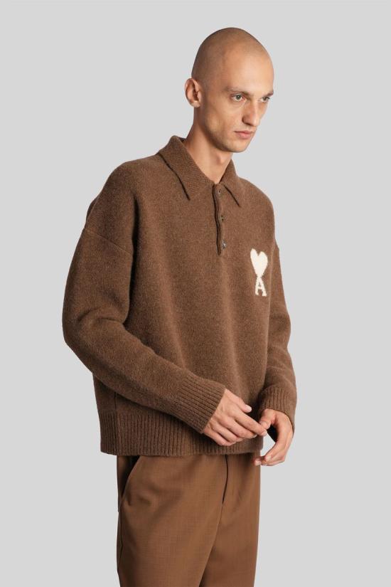 25FW 아미 긴팔 셔츠 427631 UPL408 KN0135 BROWN - AMI