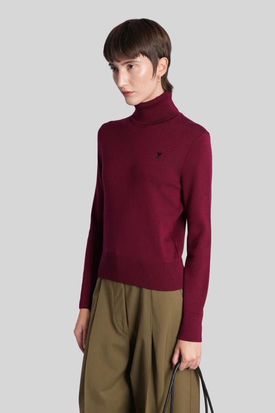 25FW 아미 스웨터 427933 FKS827 001 Purple - AMI