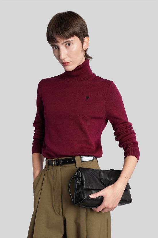 25FW 아미 스웨터 427933 FKS827 001 Purple - AMI