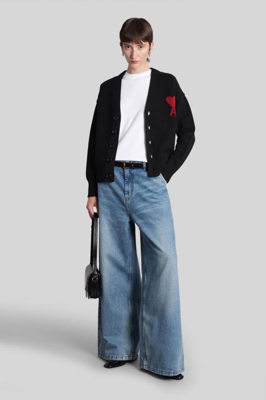 25FW 아미 가디건 427958 UKC367 018 Black - AMI