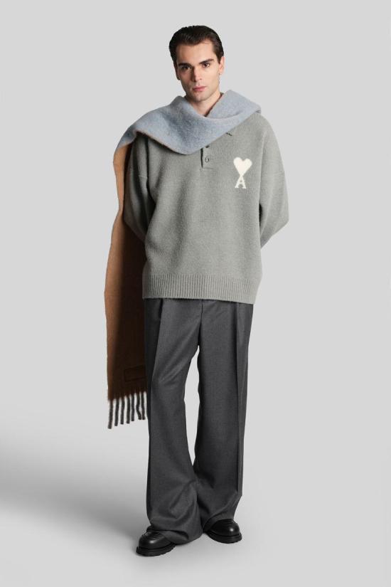 25FW 아미 긴팔 셔츠 431885 UPL408 KN0135 GREY - AMI