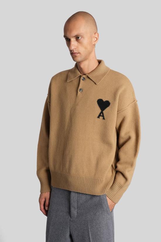 25FW 아미 긴팔 셔츠 427651 UPL409 018 Brown - AMI