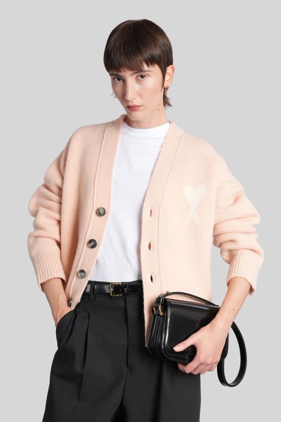 25FW 아미 가디건 427940 UKC365 KN0135 Pink - AMI