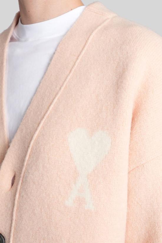 25FW 아미 가디건 427940 UKC365 KN0135 Pink - AMI