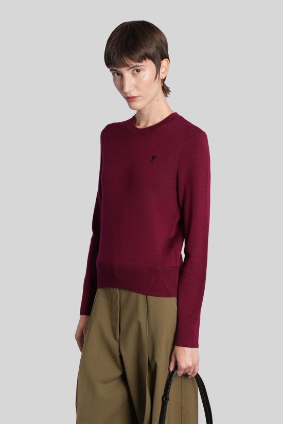 25FW 아미 스웨터 427931 FKS826 001 Purple - AMI