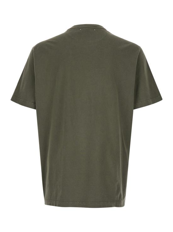 26SS 골든구스 골든 로고 프린트 반팔 티셔츠 GMP01220P00067135479 Green - GOLDEN GOOSE