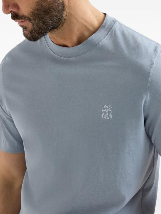 26SS 브루넬로 쿠치넬리 반팔 티셔츠 M0B138440 CKL13 Clear Blue - BRUNELLO CUCINELLI