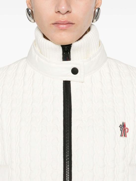  몽클레어 퀼티드 가디건 K20989B00014M1131034 White - MONCLER