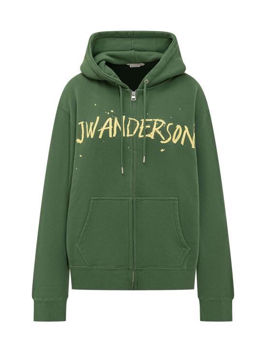 26SS JW앤더슨 후드 티셔츠 JW0273PG1901 500 GREEN