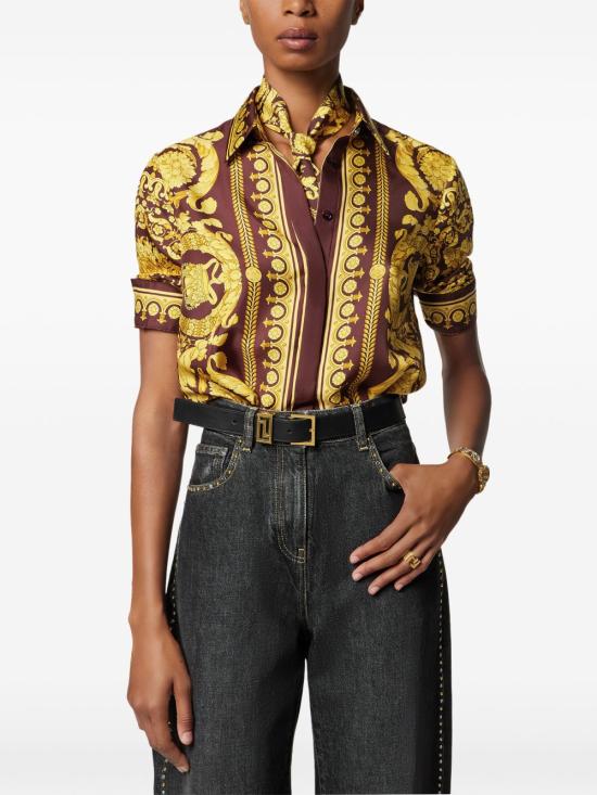 26SS 베르사체 머플러/스카프 IBA0005 1A067235R770 Burgundy gold - VERSACE