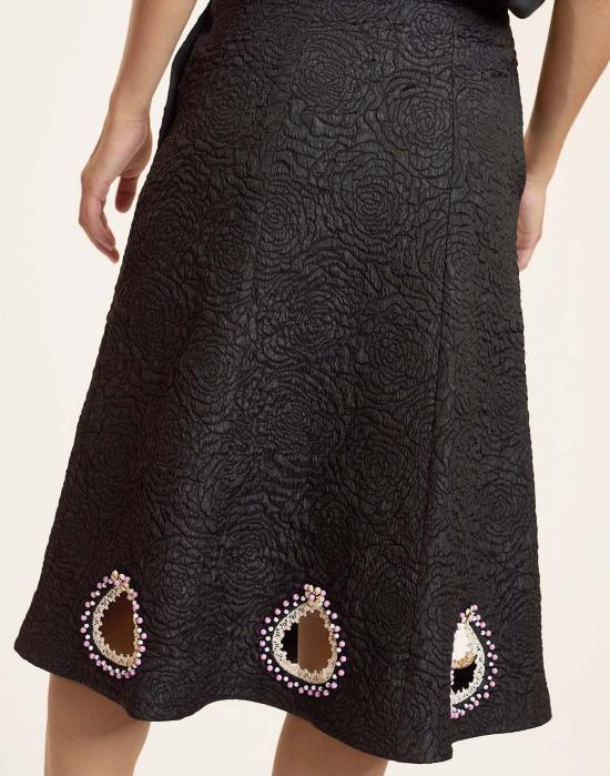  신시아 로리 미디 스커트 신시아 로울리 쁘띠 푸르  블랙 - CYNTHIA ROWLEY
