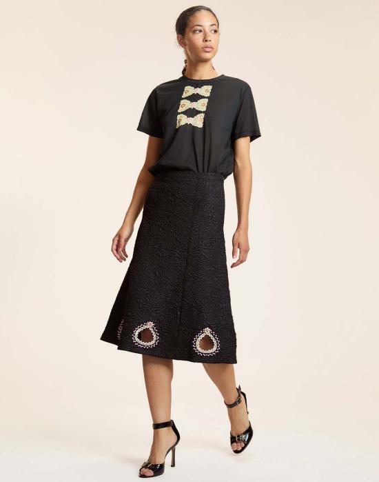  신시아 로리 미디 스커트 신시아 로울리 쁘띠 푸르  블랙 - CYNTHIA ROWLEY