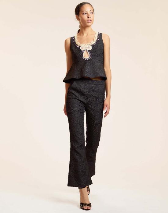  신시아 로리 크롭 팬츠 신시아 로울리 쁘띠 푸르 팬츠 블랙 - CYNTHIA ROWLEY