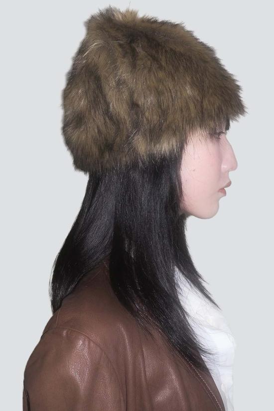  클라이드 비니 크림 인조 친칠라 토크 - CLYDE