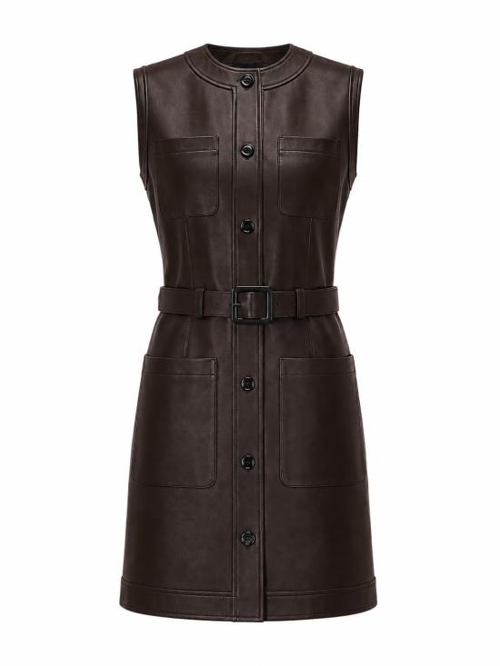26FW 라 로즈 미디 원피스 1395LEATHERDRESS C CUOIO