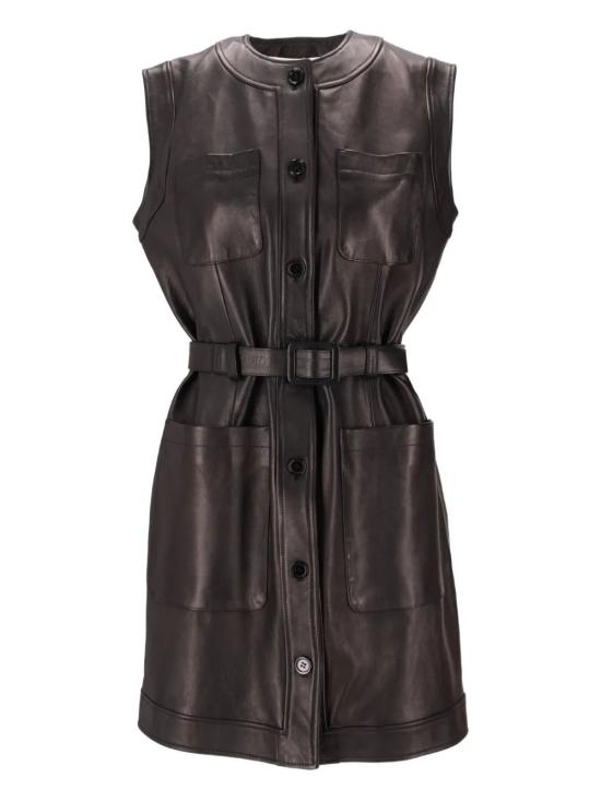 25FW 라 로즈 미디 원피스 1395LEATHERDRESS C CUOIO
